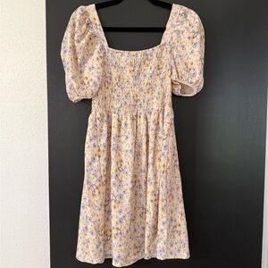 H&M Cream Dress with Lavender & Tan Floral Print